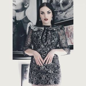 NWOT✨ H&M X The Vampire’s Wife Mystique Black Lace Metallic Mini Dress